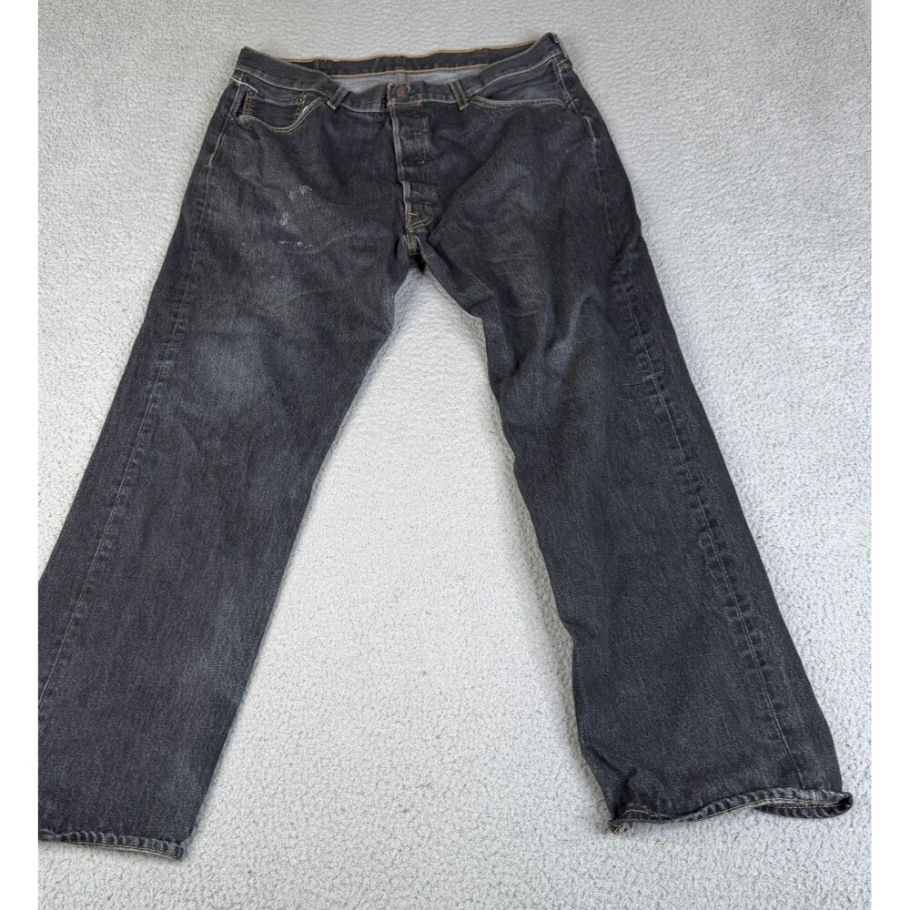 LEVI'S 501 Jeans 42x34 Black Button Fly Western Workwear Streetwear meas 38x30